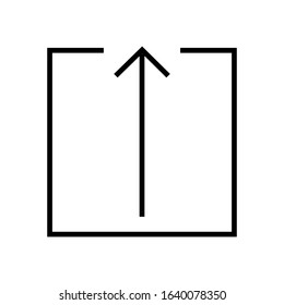 upload arrow line art vector icon - ui icon vector
