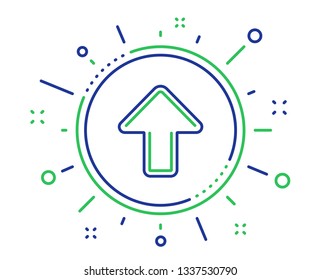 Upload arrow line icon. Direction Arrowhead symbol. Navigation pointer sign. Quality design elements. Technology upload button. Editable stroke. Vector