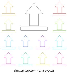 upload, arrow multi color icon. Simple thin line, outline vector of web icons for UI and UX, website or mobile application