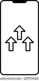 upload arrow phone direction direction arrow Outline