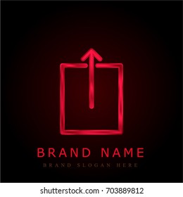 Upload Arrow red chromium metallic logo