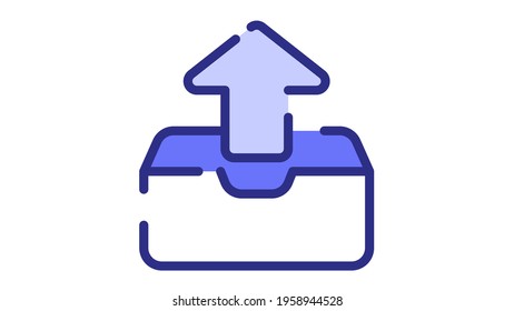 upload arrow up uploading single isolated icon with dash or dashed line style