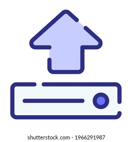 upload arrow up uploading single isolated icon with dash or dashed line style