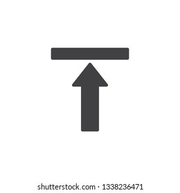 Upload arrow vector icon. filled flat sign for mobile concept and web design. Straight and up Arrow glyph icon. Symbol, logo illustration. Pixel perfect vector graphics