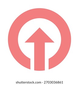 Ilustración vectorial de flecha Cargar. Símbolo circular para la transferencia de archivos. Icono de intercambio de datos y comunicación por Internet.