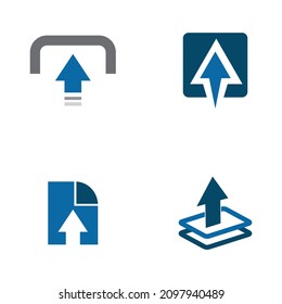 Upload up arrow vector logo design