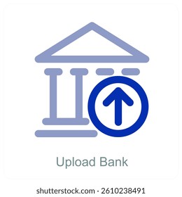 Upload Bank and institution icon concept