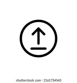 Schwarzes Symbol im Kreis hochladen