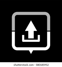 Upload  - black vector icon