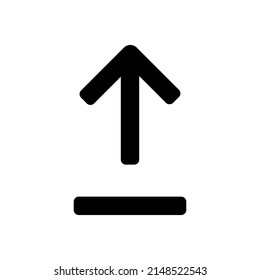 Upload black vector icon on white background