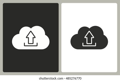 Upload - black and white icons. Vector illustration.