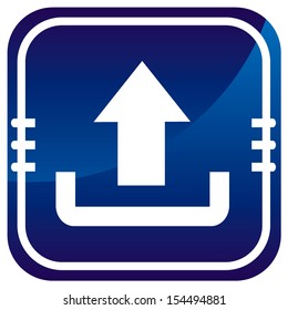 Upload blue glossy web icon