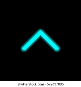 Upload blue glowing neon ui ux icon. Glowing sign logo vector