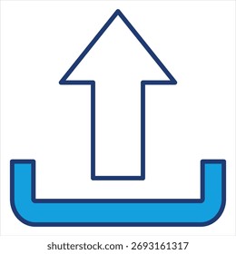 Carregar ilustração de vetor de ícone azul