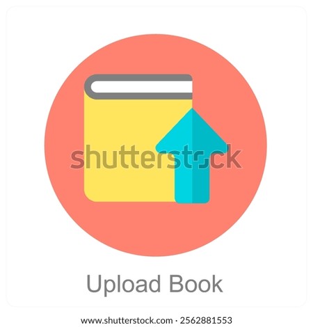 Upload Book and upload icon concept
