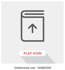 Upload book vector icon
