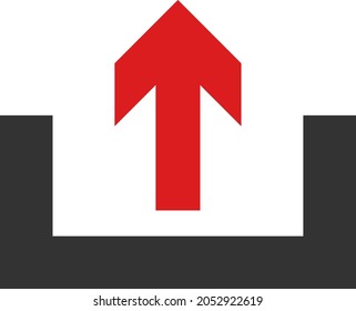 Upload box icon with flat style. Isolated vector upload box icon image, simple style.