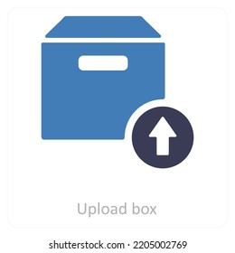 Upload Box And Parcel icon concept