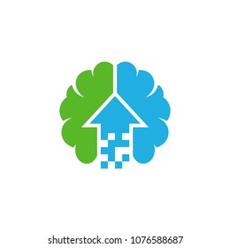 Upload Brain Logo Icon Design