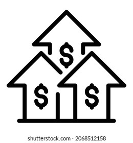 Upload broker money icon. Outline upload broker money vector icon for web design isolated on white background