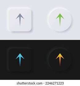 Upload button, Arrow Icon set, Multicolor neumorphism button soft UI Design for Web design, Application UI and more, Button, Vector.