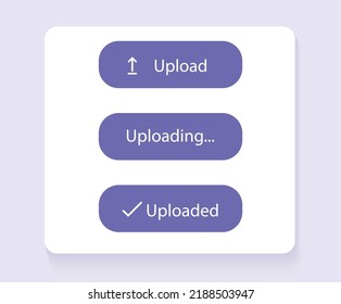 Upload Button Design, Vector Illustration, Ui Ux Concept