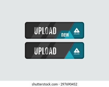 Upload button, futuristic hi-tech UI design. Website, mobile applications icon, online design, business, gui or ui
