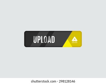 Upload-Button, futuristisches Hightech-UI-Design. Website, Symbol für mobile Anwendungen, Online-Design, Business, gui oder i