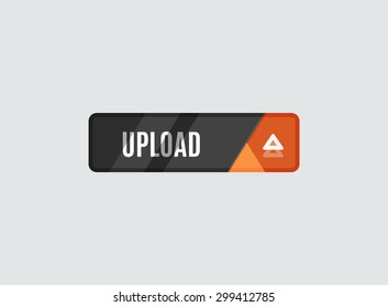 Upload button, futuristic hi-tech UI design. Website, mobile applications icon, online design, business, gui or ui