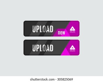 Upload button, futuristic hi-tech UI design. Website, mobile applications icon, online design, business, gui or ui