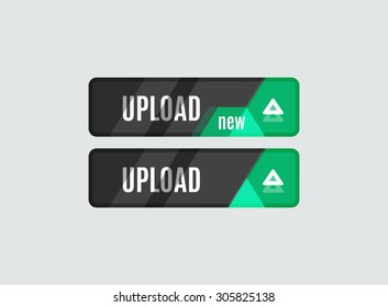 Upload button, futuristic hi-tech UI design. Website, mobile applications icon, online design, business, gui or ui
