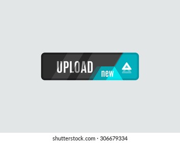 Upload button, futuristic hi-tech UI design. Website, mobile applications icon, online design, business, gui or ui