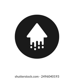 Upload button icon flat style isolated on white background. Vector illustration