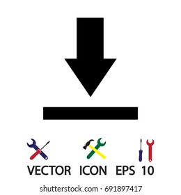 Upload button icon, vector best flat icon, EPS
