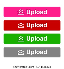 Upload button set for website design. Vector EPS format.