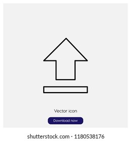 Upload button sign icon in trendy flat style isolated on grey background, modern symbol vector illustration for web
