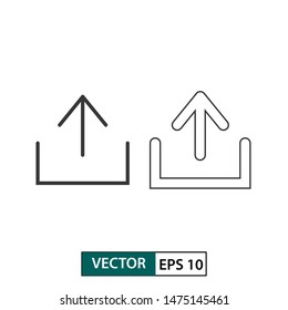 Upload button vector icon set. Isolated on white background. Vector illustration EPS 10