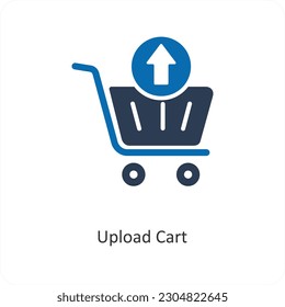 Upload Cart and trolley icon concept