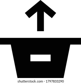 upload cart vector glyph flat icon 