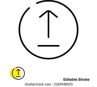 Upload Circle Arrow Vector Line Icon