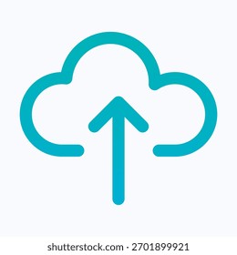 Upload Cloud Arrow Symbol Isolated Lineal Gradient Vector Icon.