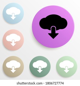 upload from the cloud badge color set. Simple glyph, flat vector of web icons for ui and ux, website or mobile application