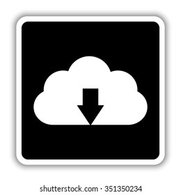 Upload cloud - black vector icon