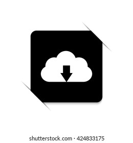 Upload cloud  - black vector icon