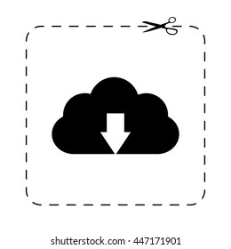 Upload cloud  - black vector icon
