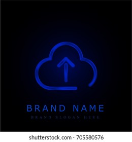 Upload to Cloud blue chromium metallic logo