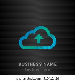 Upload to the Cloud Blue,Green and Black silk fashion premium icon / Logo
