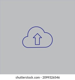 Upload to cloud button, Upload icon in blue stroke color