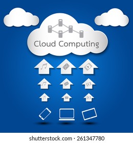 Upload to cloud computing concept