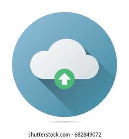 upload cloud computing icon vector flat design style